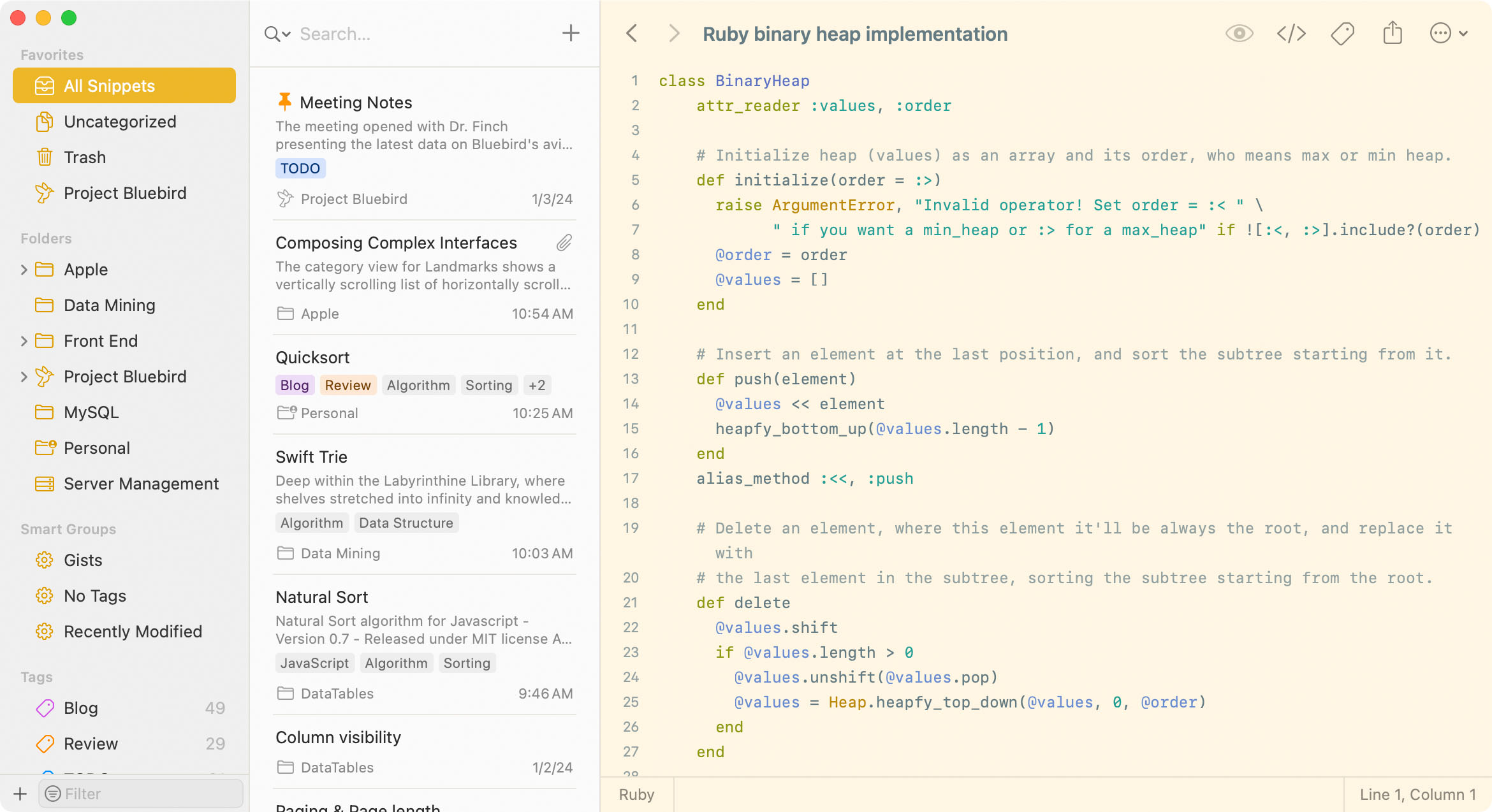 Solarized Light Theme - SnippetsLab for Mac